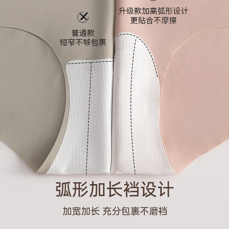 都市丽人女士内裤女7A抗菌新款裸感亲肤无痕透气中腰收腹吸汗少女三角短裤 奶油白+可可棕+抹茶绿+奶杏肤 4条 M 建议【80-100斤】