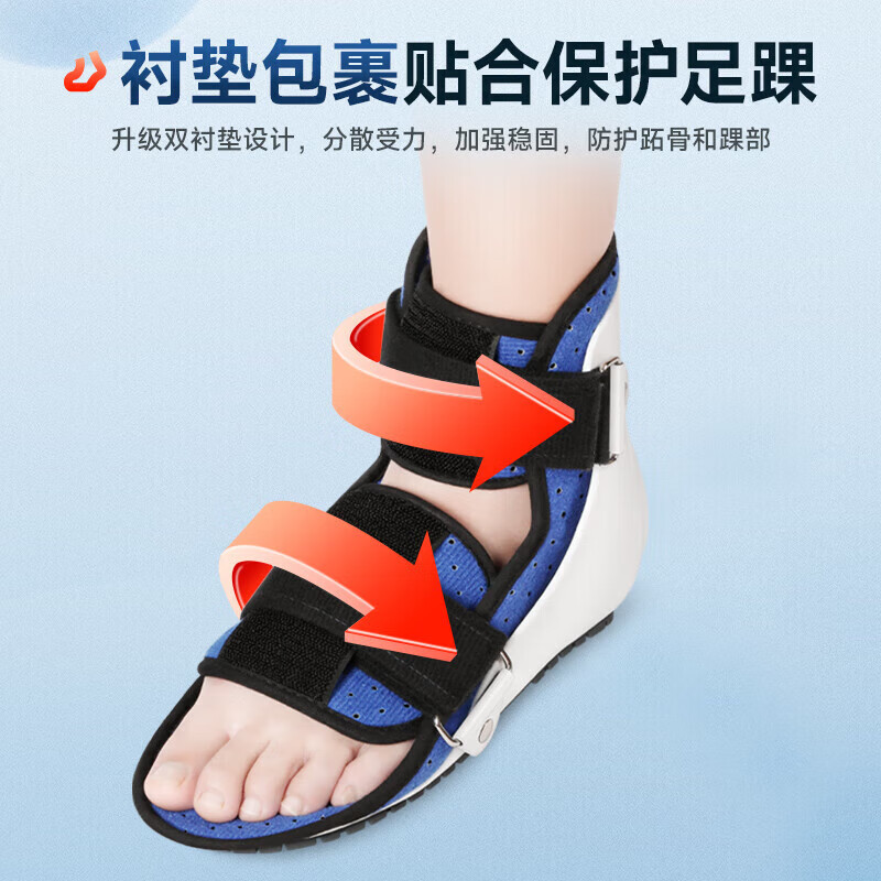 通用医用踝关节固定支具小腿脚踝扭伤护具支架石膏鞋足托固 S码(建议3437的鞋码) 跖骨款【左脚】脚掌