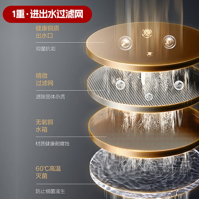 MAHIKU德国品质JEPSEN系列集成热水器花洒一体机即热式电热水器家用淋浴屏变频恒温速热热水器洗澡沐浴 8500W 银色丨澎湃大水量