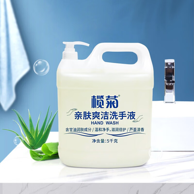 榄菊大桶装洗手液5kg带泵头 补充装 温和洁净护手不刺激家庭酒店餐厅 【大桶补充装】洗手液 到手10斤 带泵头