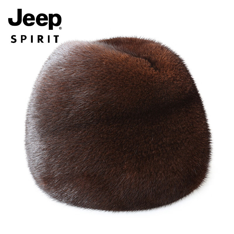 JEEP SPIRIT吉普精选水貂皮雷锋帽子男士冬季秋保暖加厚防风护耳户外老年短檐 绅士帽本色 M(56-58cm)