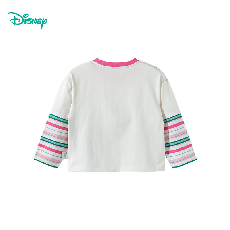 迪士尼（Disney）秋季新款童装男女儿童米奇卡通透气百搭纯棉亲肤7A级抗菌 ZD3ES023本白 140