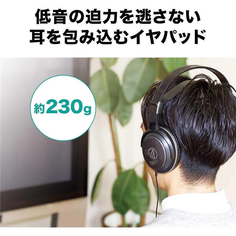 铁三角(Audio-technica)【日本直邮 日本发货】头戴式有线耳机 音乐、电影观赏用 智能手机用 便携式耳机 ATH-AVC300【黑色】