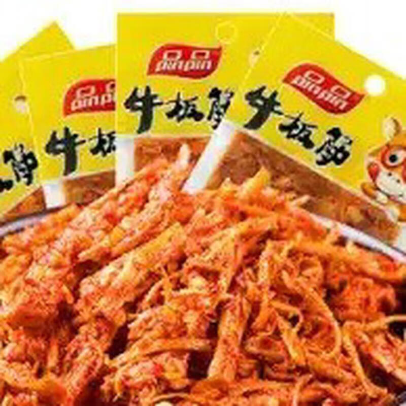 品品麻辣味燒烤牛板筋絲狀8袋12g牛肉四川休閑零食牛板筋小包裝 麻辣燒烤混合牛板筋絲狀【18包】