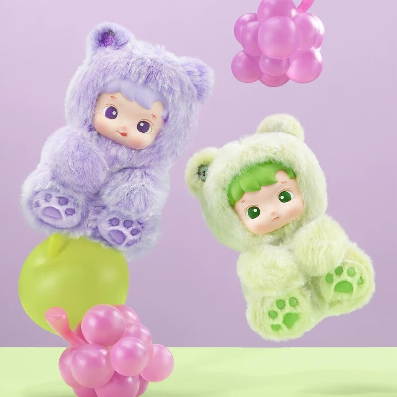 泡泡玛特（POP MART）全新正品小熊软糖HACIPUPU盲盒端盒搪胶毛绒挂件公仔手办玩具 青苹果软糖【拆盒确认款】