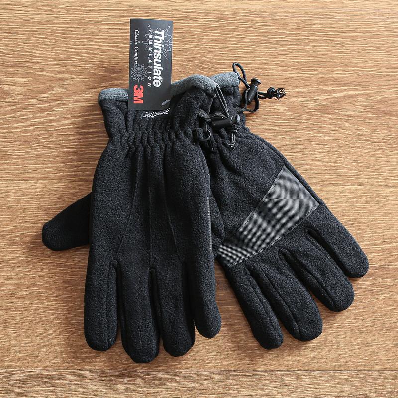 原单 3M高效暖绒抗寒零下20度 比羽绒更保暖户外防风男女手套 黑色 均码