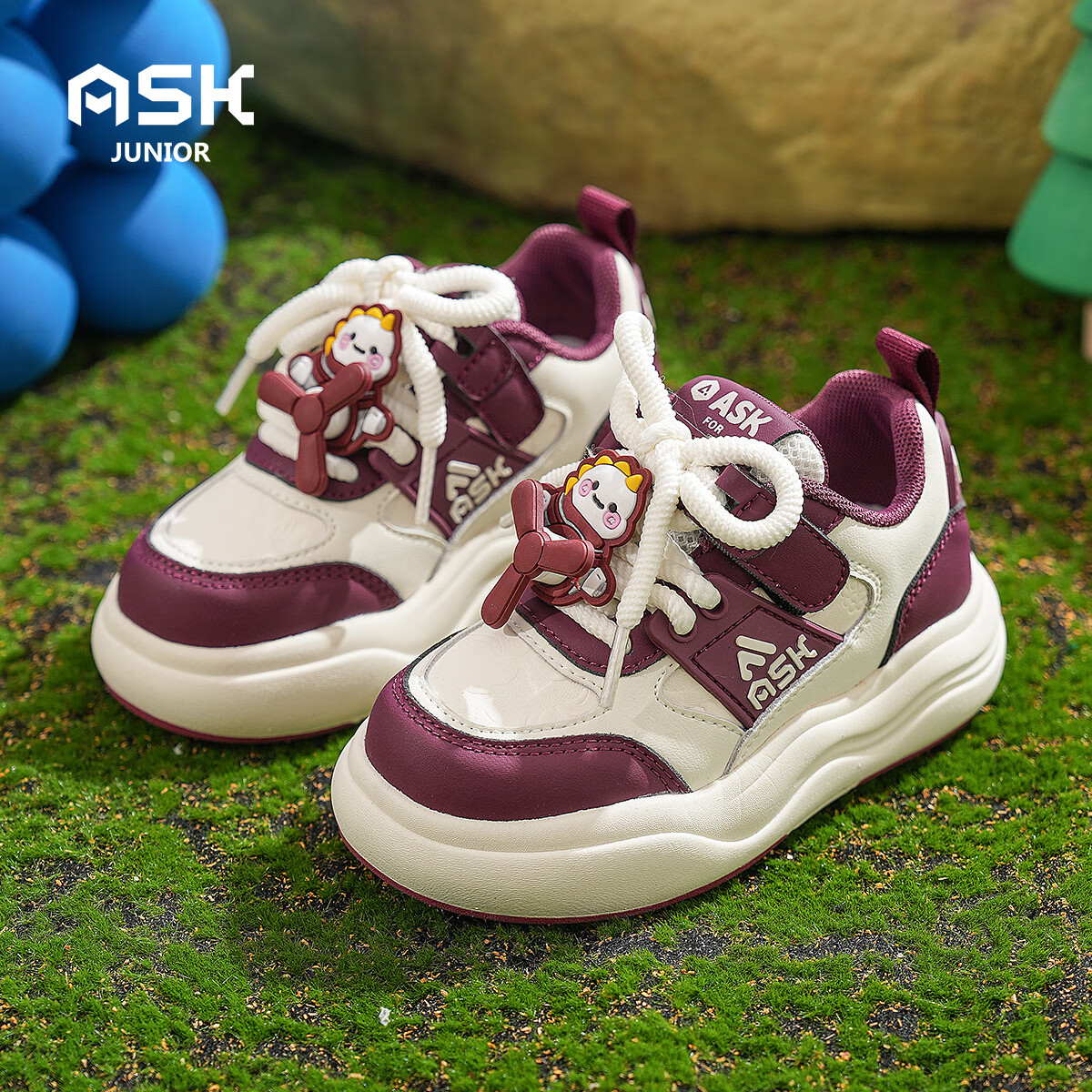 ASK JUNIOR儿童运动鞋2025新款秋冬季板鞋男女童鞋子中大童 波尔多红 37