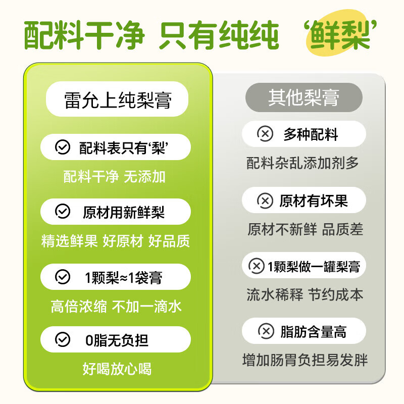 雷允上纯梨膏120g秋梨膏清润细腻换季儿童大人滋补便捷饮品