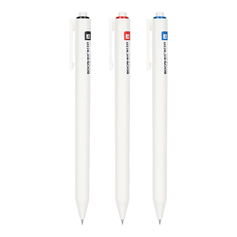 简菲按动中性笔高颜值ins风学生考试速干0.5黑笔老师用红笔蓝色练字圆珠笔st头水性签字笔女生好看文具 【3支】1黑+1红+1蓝