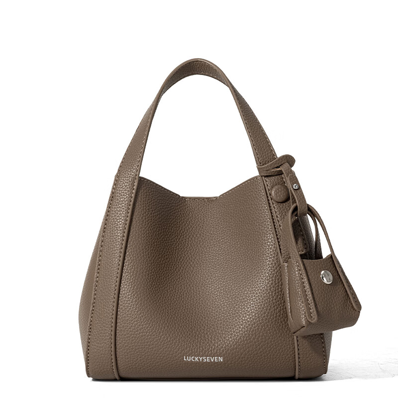 乐其塞文菜篮子大容量女包斜挎单肩手提腋下通勤新款新年礼物送女友 77551 焦木咖（PU革款）