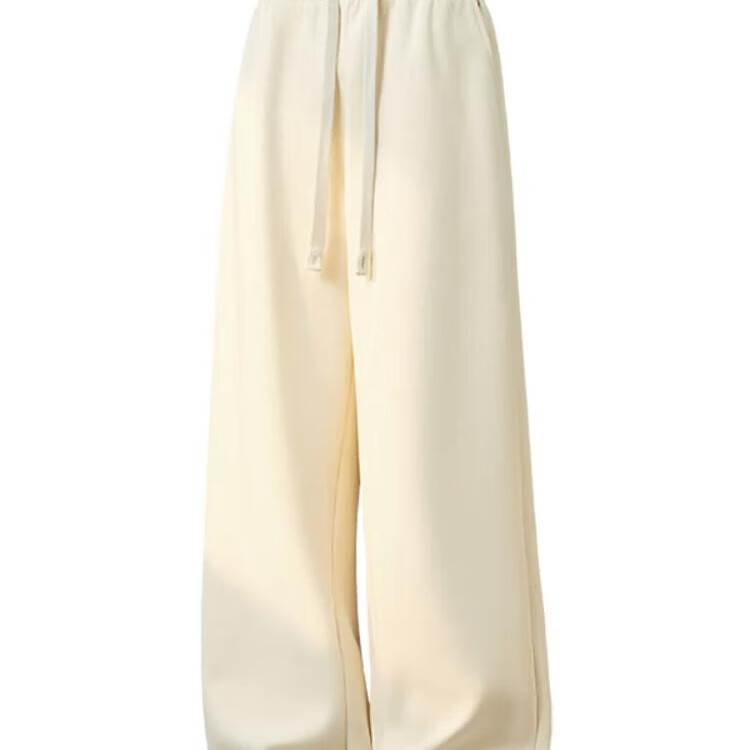 普为特POVIT美式复古水洗简约小众基础款百搭学院风直筒裤男女款休闲裤 乳白色 M