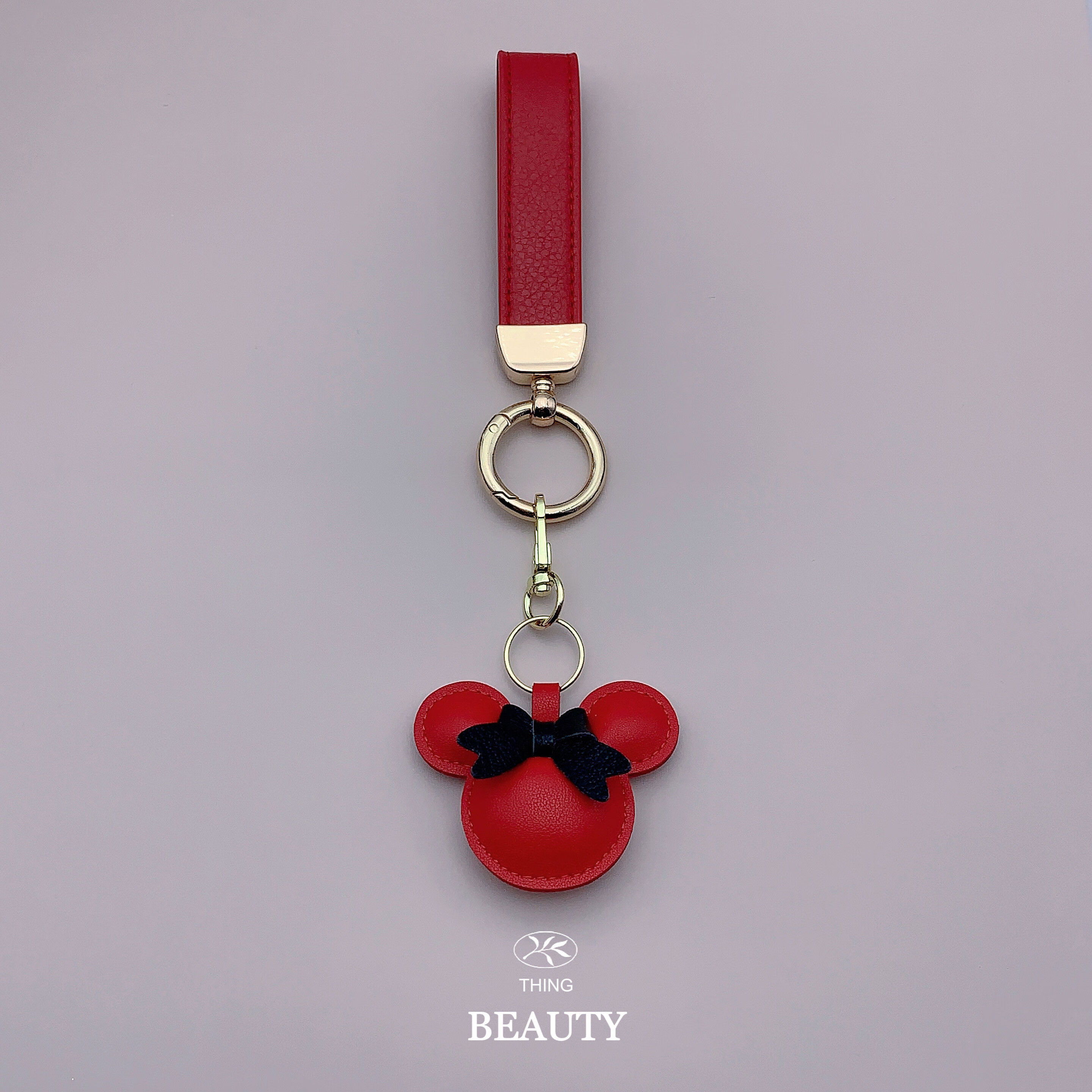 2025年新款汽车钥匙扣米奇米妮挂件红色女简约可爱精致钥匙链 红色手