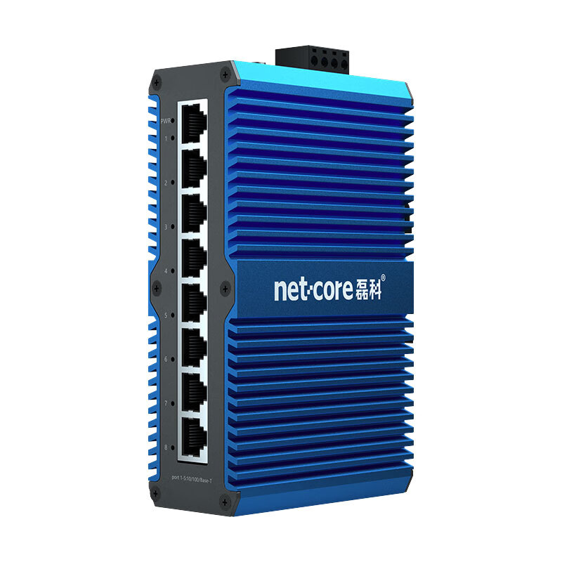 磊科（netcore）工業(yè)交換機8口百兆工業(yè)級以太網(wǎng)交換機監控專(zhuān)用導軌式安裝寬溫防雷網(wǎng)線(xiàn)分流器分線(xiàn)器 雙層散熱片【8口百兆】工業(yè)交換機