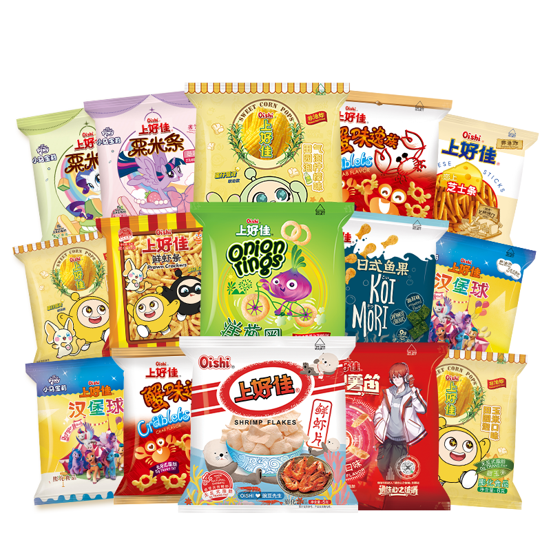 上好佳（Oishi）上好佳Oishi零食膨化组合（5g-6g）共50包口味随机 膨化5g-6g共50包