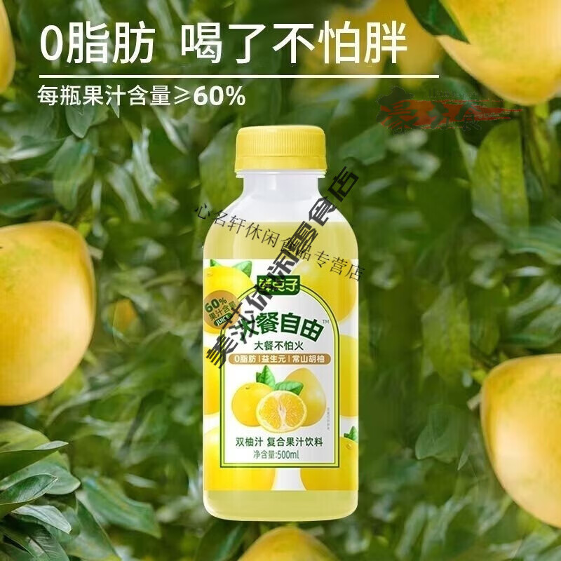 鲜点子大餐自由60%果汁饮料西梅汁膳食纤维益生元饮品整箱 500毫升(5瓶) 鲜点子双柚汁
