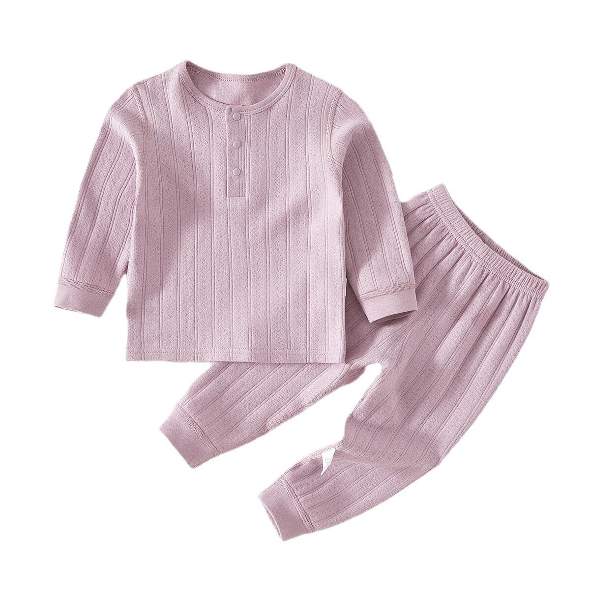 宝宝套装秋季纯棉打底衣婴儿衣服a类长袖秋衣秋裤睡衣分体家居服 雾蓝秋衣套装 100