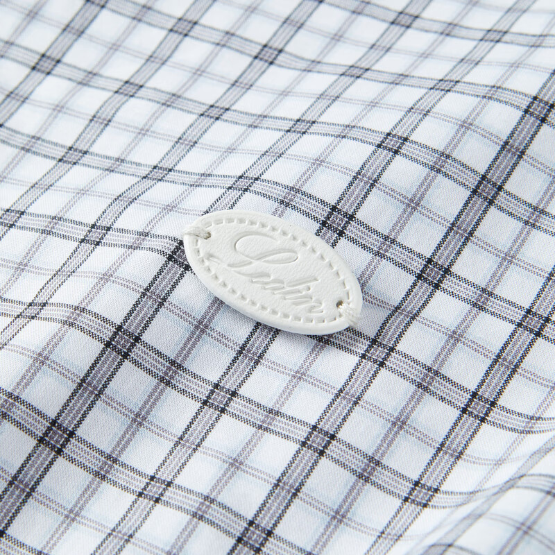 乐町【商场同款】收腰格纹衬衫25春新款 银烛灰 M