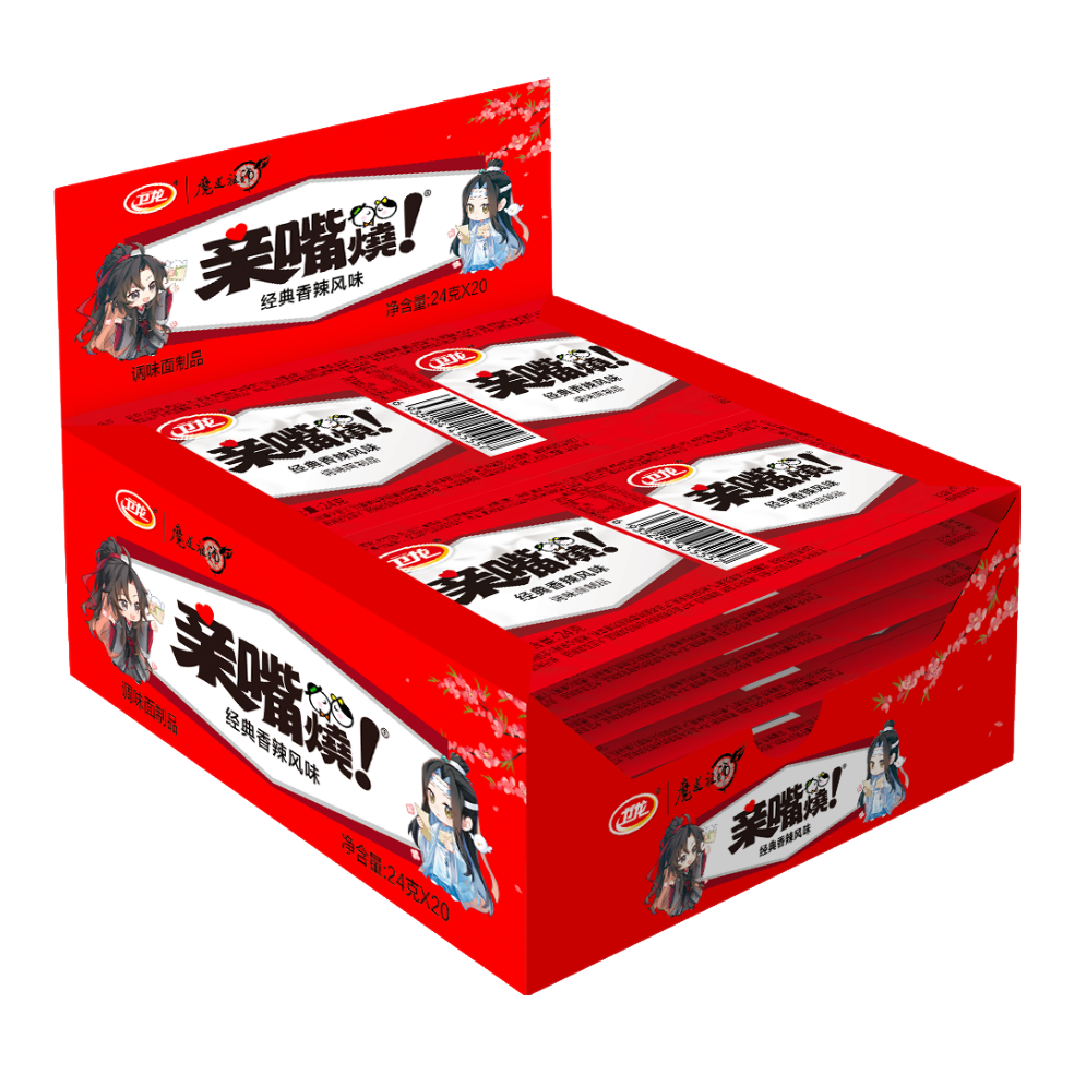 卫龙【魔道祖师联名】亲嘴烧经典香辣味480g/盒 休闲零食生日礼物
