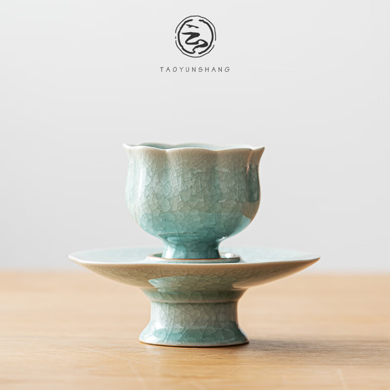 陶云尚（tao Yun Shang）宋式汝窯茶盞主人杯開片 宋式茶盞【汝窯冰花開_片】 80ml
