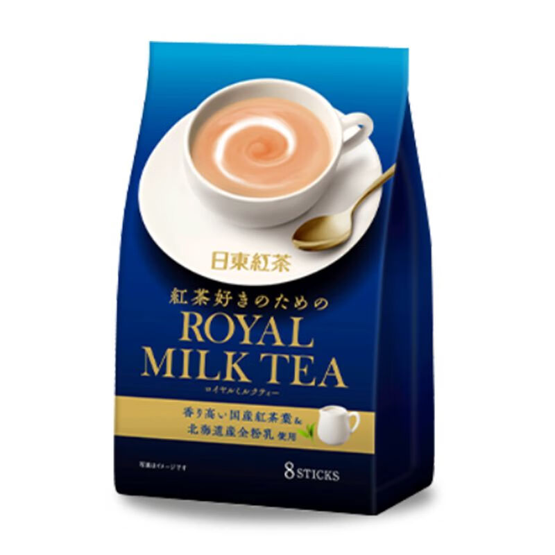 日東紅茶（ROYAL MILK TEA）日東紅茶日本進口沖飲袋裝速溶奶茶粉草莓麝香葡萄白桃味沖泡飲品 原味14g*8小袋