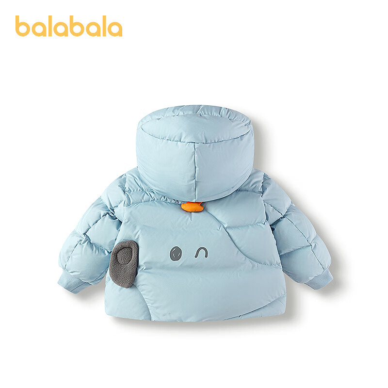 巴拉巴拉宝宝羽绒服冬季男童装2025新款动物造型外套 冰蓝80935-白鸭绒 130 充绒量104g