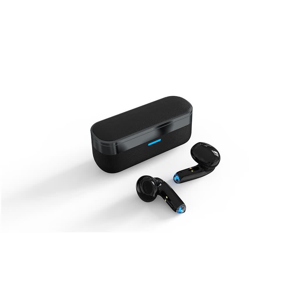 千飒K29 蓝牙无线耳机简约时尚高级荔枝皮纹质感无线蓝牙耳机 黑色