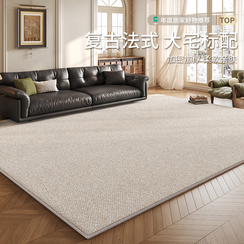 布迪思地毯客厅高级感2025新款免洗可擦防水卧室床边毯沙发茶几大尺寸 麻暖结艺 180*250CM【中型客厅推荐】