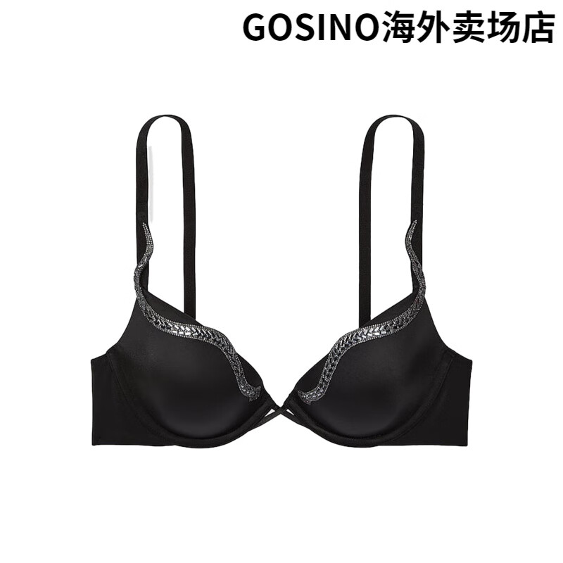 维多利亚的秘密（Victoria's Secret）维密蛇年限定闪亮蛇形薄衬垫文胸内衣女25夏新款 54A2黑色 70C 32C
