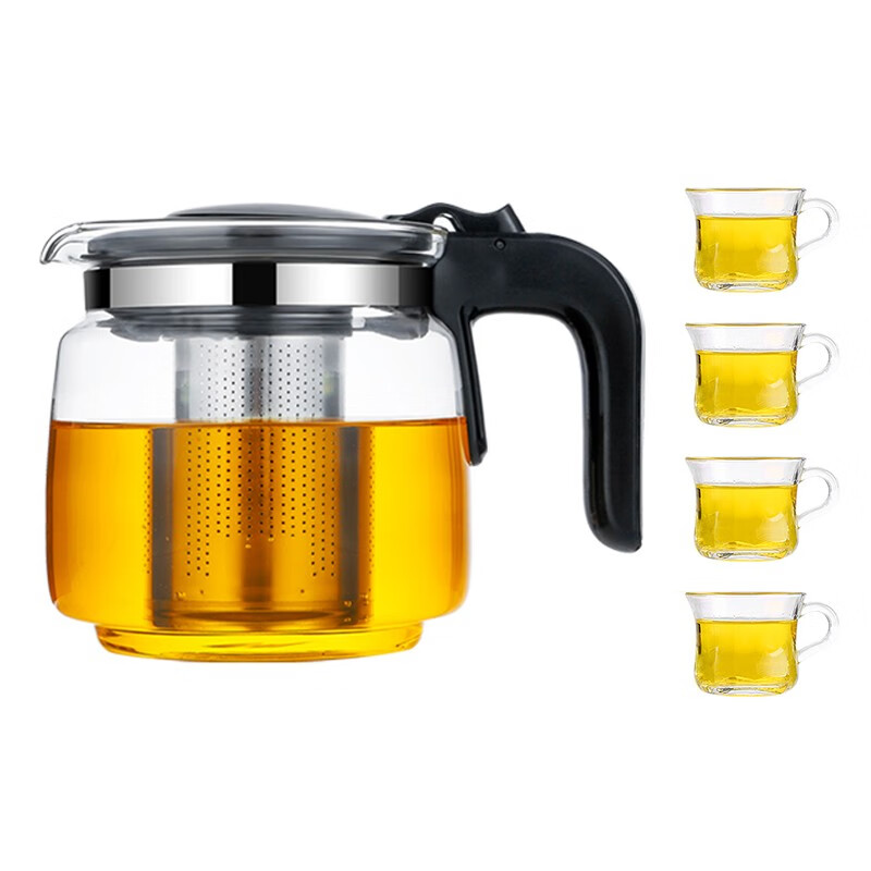 茶吧机玻璃壶保温烧水壶加厚耐热泡茶壶配件适配立式饮水机 1250ml茶壶茶杯