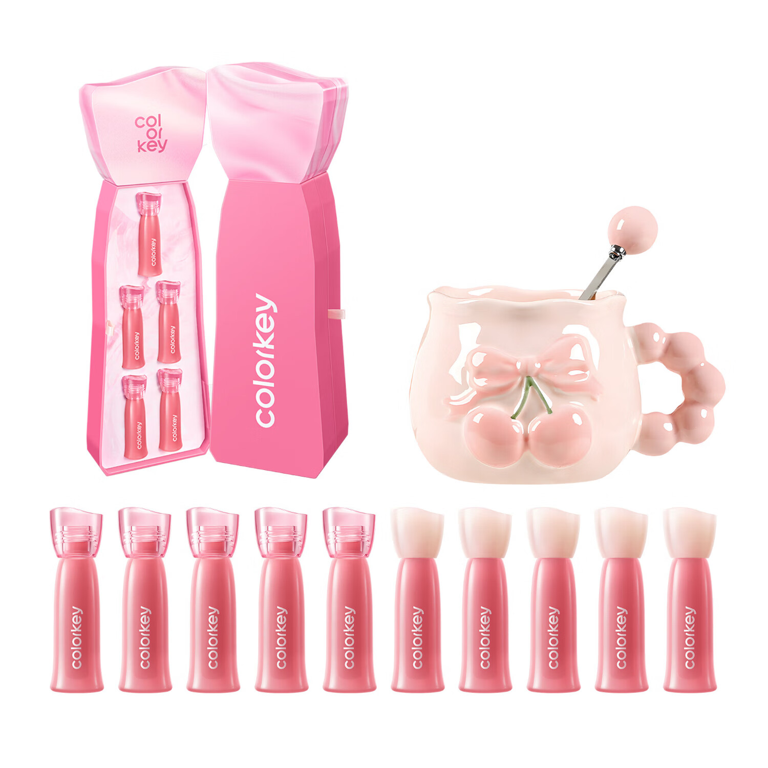 Color Key珂拉琪 彩妆套装 鱼子酱气垫卡皮巴拉唇釉定型喷雾试色卡礼盒