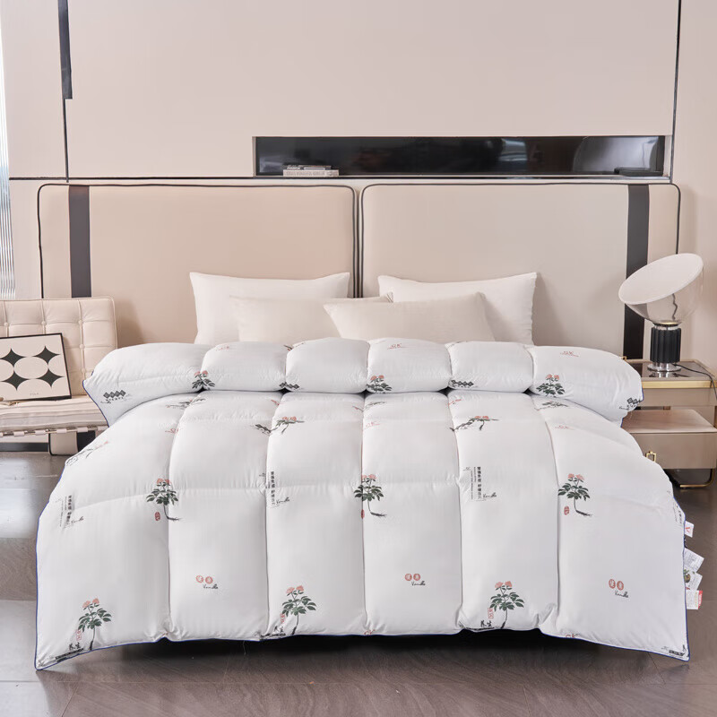 恒源祥羽丝绒被冬季白鹅丝绒冬被8斤10斤加厚保暖被单人被褥春秋被棉被 三七养生被-白色 200*230cm【4斤夏被】