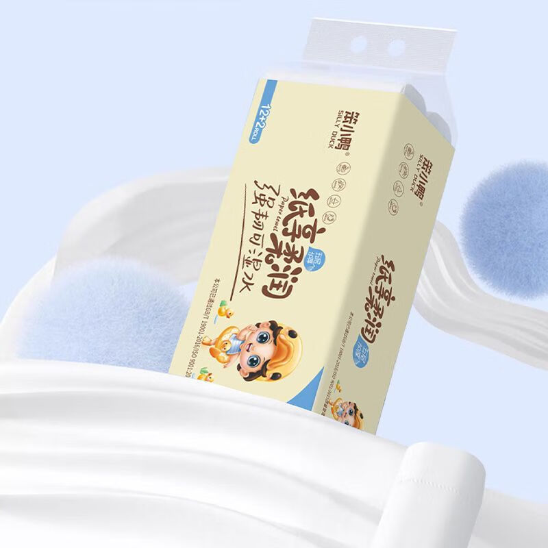 笨小鸭【14卷1.6斤】卷纸800g加厚小卷木浆卫生纸家用宿舍厕纸卷筒纸 5层 800g/卷*14卷 800克【14卷/提】
