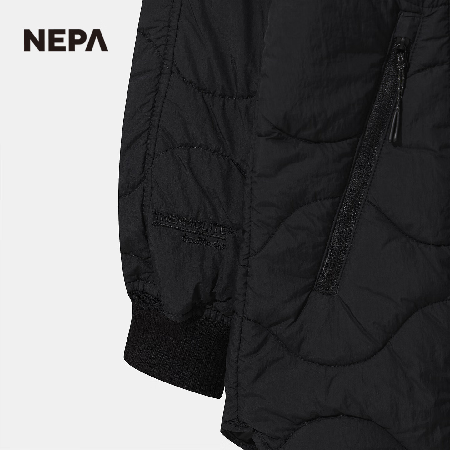 NEPA耐葩户外25秋冬新品女士棉服轻盈保暖舒适外套7L60969 C01黑色 XS 160/84A (090)