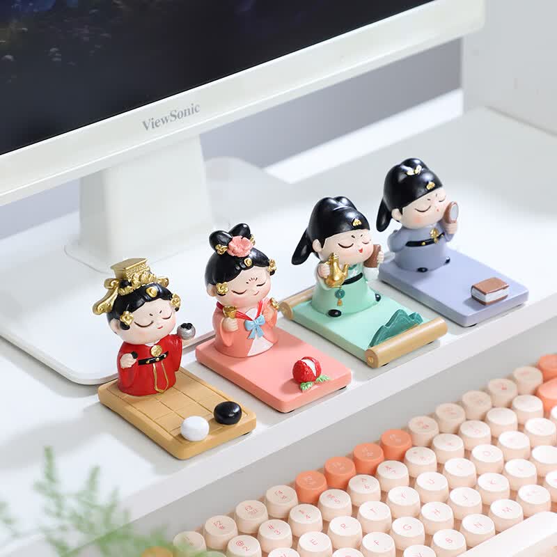 如果西安文创纪念品创意国风手机架实用桌面办公室摆件伴手礼新年礼物 大唐盛世手机架全套4个