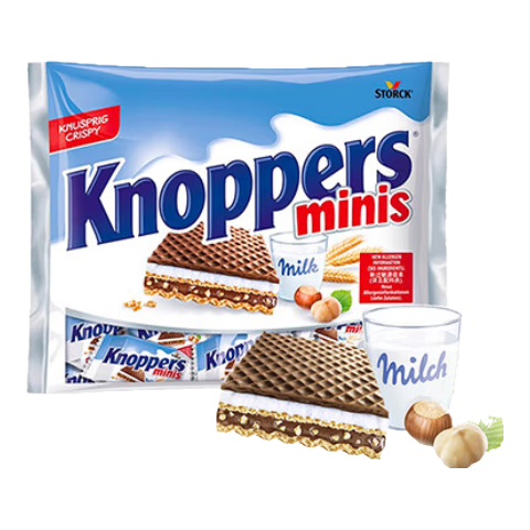 knoppers優(yōu)力享 德國進口 牛奶榛子巧克力威化餅干Mini 192g五層夾心零食 Mini192g