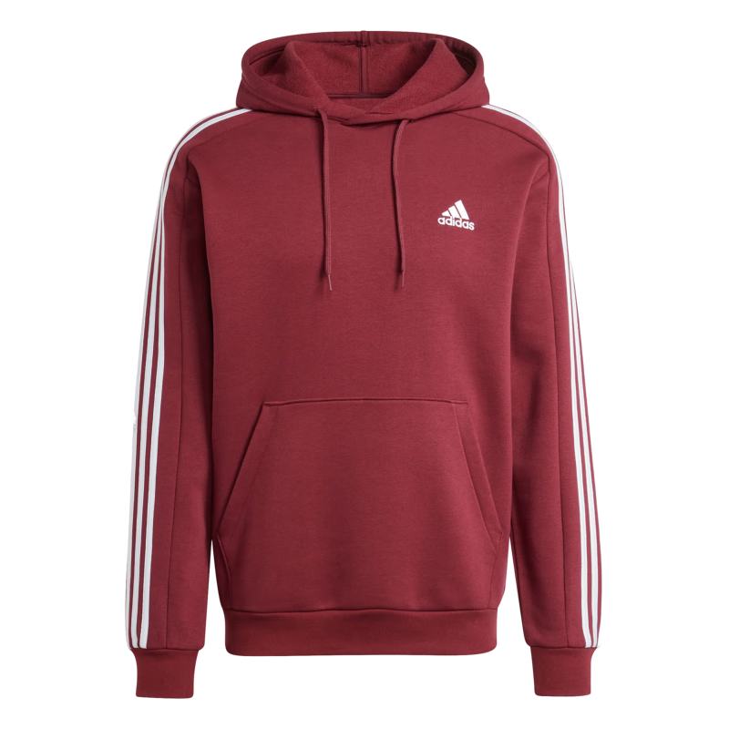 adidas休閑加絨加厚連帽衛衣套頭衫男裝秋冬阿迪達斯官方輕運動(dòng) 暗紅   L  