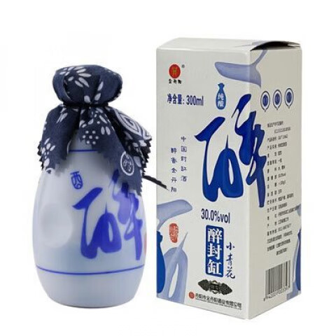 金丹陽黃酒30°丹陽封缸酒 高度糯米黃酒 甜型香雪 原漿 300ml*6瓶 * 300mL 6瓶