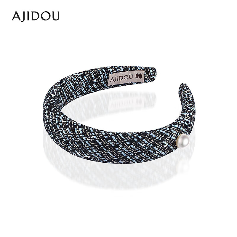 AJIDOU阿吉豆发饰女款蓝色时尚头箍织物发饰高颅顶发箍新年跨年礼物 宝蓝色 1个