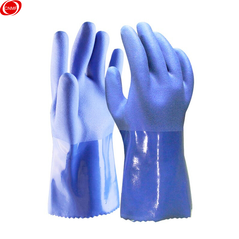 谋福 CNMF 8567耐油916耐酸碱手套劳保防护手套浸塑橡胶（蓝色非加绒耐油手套）