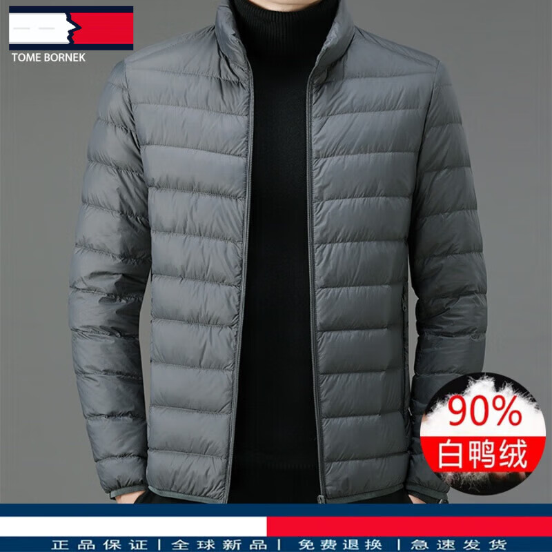 TOME BORNEK美国汤米Tomm轻薄羽绒服男士2025年冬季新款立领上衣保暖短款外套 绿色 2XL (建议150-175斤)