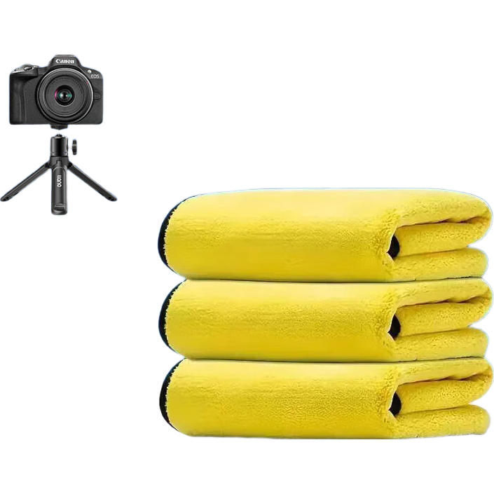 【加厚速干】数码清洁毛巾擦拭笔记本液晶屏幕清洁毛巾手机清洁布电视电脑屏幕清洁毛巾 黄灰色[1条装】-25cm*25cm