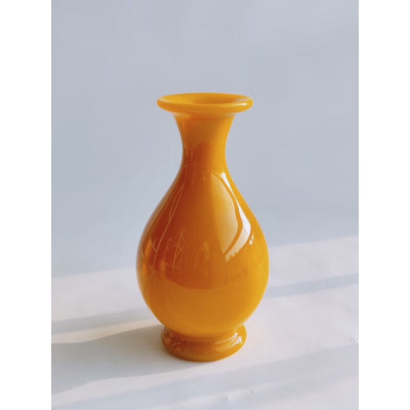 博怡軒 博淄博琉璃摆件葫芦鸡油黄