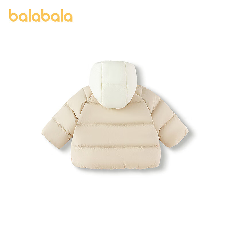 巴拉巴拉（BALABALA）【商场同款】宝宝羽绒服男童装宽松连帽外套2025新款冬装 浅卡其50307-白鸭绒 80 充绒量52g