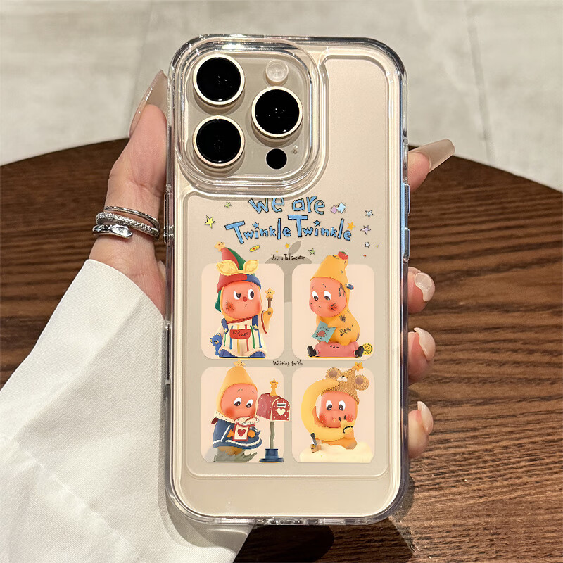 MPPMCK星星人手机壳适用苹 【透明-大孔】卡通星星小人高透不发黄 iPhone 16