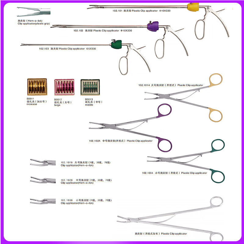 腹腔镜用开放开腹施夹钳钛夹钳止血结扎夹可吸收柯惠生物施夹钳器