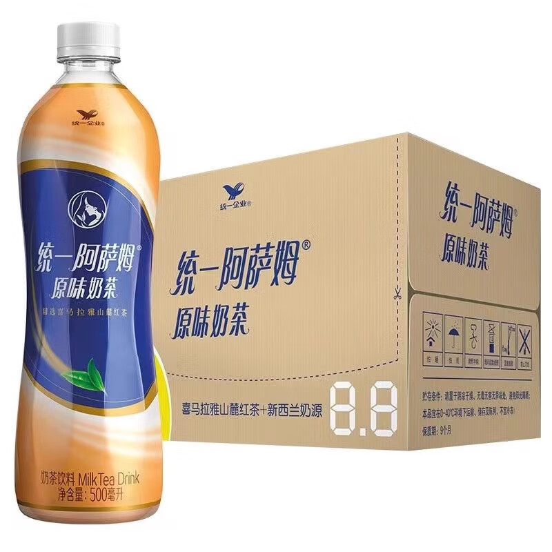 统一（President）阿萨姆奶茶500ml×15瓶整箱特价经典原味网红奶茶饮品 阿萨姆原味500ml*15瓶【整箱】