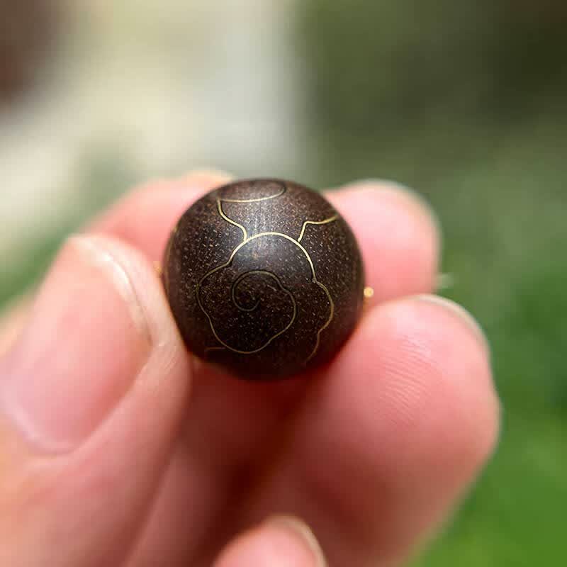 木伯伯文莱错金沉香单珠吊坠木项链锁骨链复古简约沉水级轻奢高级感礼物 沉香错金单珠吊坠项链礼物情侣男女款 16mm