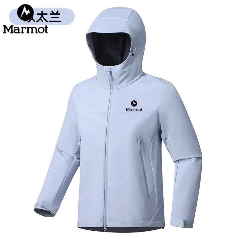 土拨鼠（Marmot）秋冬款户外软壳冲锋衣男女防水防风登山露营防水保暖夹克外套 以太蓝 S