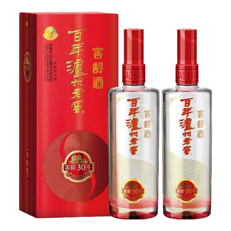 泸州老窖浓香型白酒 百年窖龄酒 52度 500mL 2瓶 窖龄30年