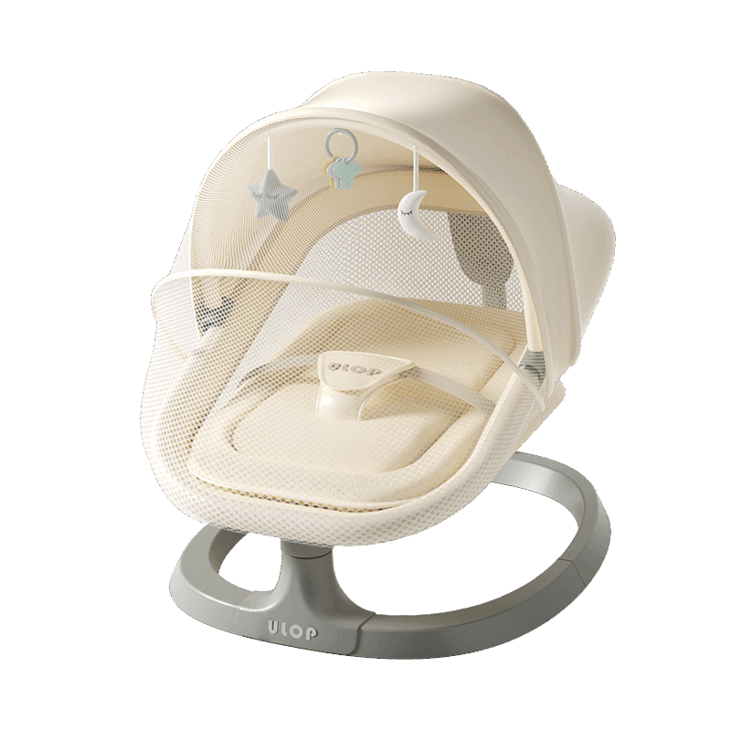 優(yōu)樂博(YOULEBO)嬰兒躺睡神器搖搖椅哄娃電動(dòng)搖籃床寶寶新生兒滿月禮物 金沙【蚊帳+冬夏雙面坐墊+玩具架+藍(lán)牙+遙控】